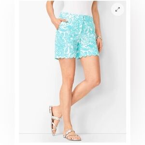 Talbots Floral Aqua Women's Shorts Size 10